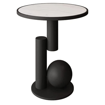 Modern Minimalist Round Coffee Table - 21.7" Height Metal e Side Table for Living Room & Bedroom - Slish Nightstand & Accent Table by Mesa Creative Slate by Generic – Model Generic