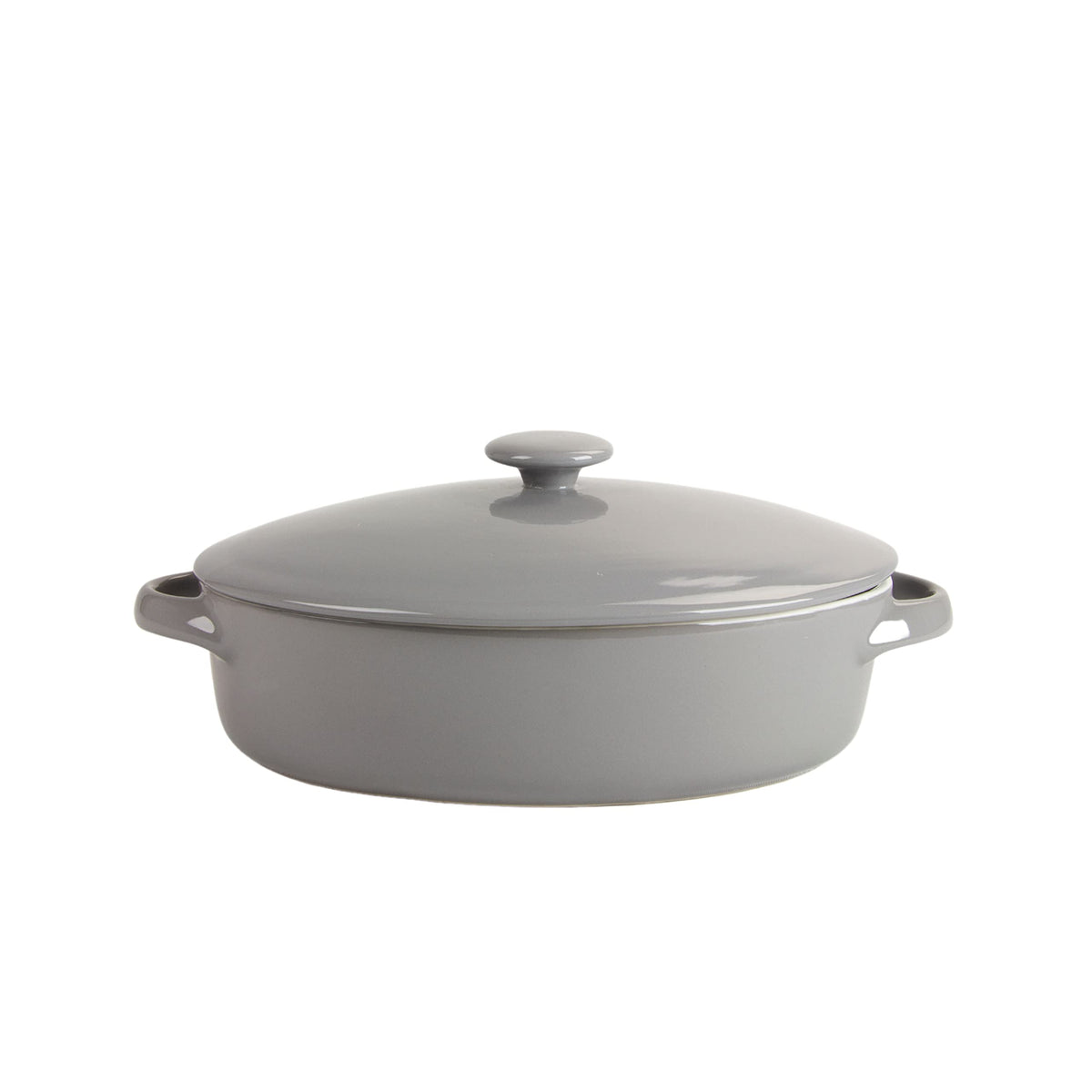 Sienna Covered Casserole 10" and 7" Bakeware Set by 10 Strawberry Street – 10" & 7", 10.0 inches, Stoneware, Gray, Pack of 2