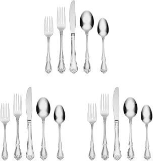 Oneida Silverware Set, True Rose 20-Piece Everyday Flatware Set, Service For 4, 18/0 Stainless Steel, Dishwasher Safe, Knife Spoons And Forks Set, Home And Kitchen Utensils (Silver, 20 Piece)