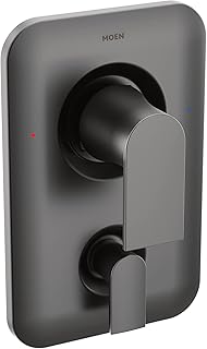 Moen T2470BL Genta LX PosiTemp 3-Function Transfer Valve Shower Trim Kit, Valve Required, Matte Black