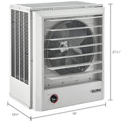 Vertical Or Horizontal Downflow Unit Heater by Global Industrial – 13.75"L x 19"W x 21.44"H, Alloy Steel, White, Model PU-20483