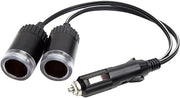 PowerDrive 12V 2-Way Adapter PD9223BL - Cigarette Socket Adapter Vehicle Auxiliary Power Splitter for Car Truck Van 10 Amp - Black