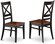 Furnifact Solid Wood Dining Chairs with X-Back Set of 2, Traditional Wooden Chair for Kitchen and Dining Room Table, Black & Cherry