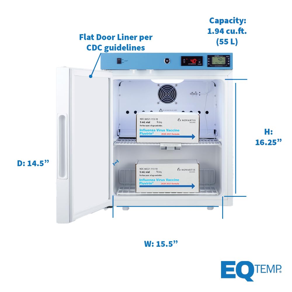 EQTemp Left Hand Door / White / 1.94 cubic_feet Lab Refrigerators