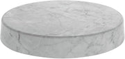 HUBERT Round Marble Look Display Riser White - 12"Dia x 2"H
