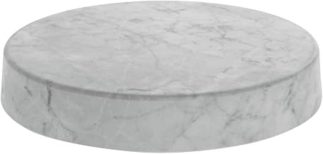 HUBERT Round Marble Look Display Riser White - 12"Dia x 2"H