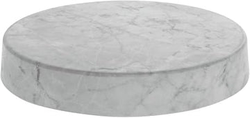 HUBERT Round Marble Look Display Riser White - 12"Dia x 2"H