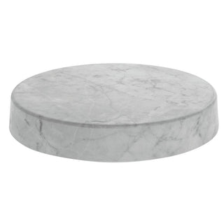Round Marble Look Display Riser White - 12"Dia x 2"H by HUBERT – Plastic, White, Model H0050-MARBLE