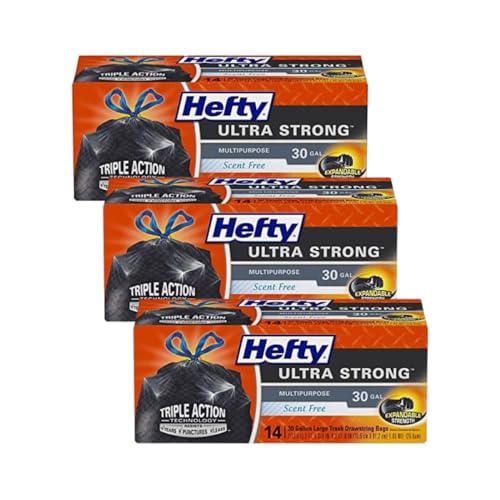Hefty 14 Count (Pack of 3) / Black / 30.0 gallons Trash Bags & Liners