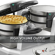 Waring Belgian Double Side by Side Waffle Maker | 120V, 1400W / 4 Head / Staineless Waffle Irons