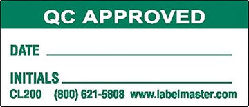 Labelmaster CL200 QC Approved Label, Paper, 1 3/4" x 3/4" (Pack of 500)
