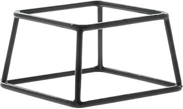 HUBERT Pedestal Display Riser Square Black Rubber-Coated Steel - 7"L x 6"W x 4"H