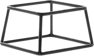 HUBERT Pedestal Display Riser Square Black Rubber-Coated Steel - 7"L x 6"W x 4"H