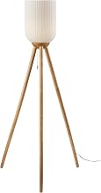 Adesso Kinsley Floor Lamp, 57-1/2"H, Frosted Ribbed Glass Shade/Natural Base