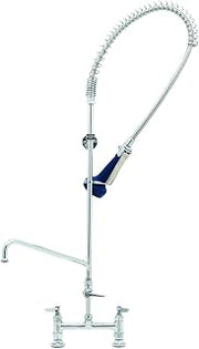 T&S Brass B-0123-A08-08C Easyinstall Pre-Rinse Spring Action 8-Inch Deck Mount Base with 8-Inch Add-On Faucet
