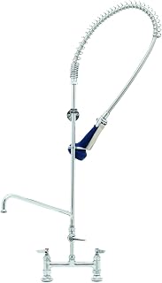 T&S Brass B-0123-A08-08C Easyinstall Pre-Rinse Spring Action 8-Inch Deck Mount Base with 8-Inch Add-On Faucet