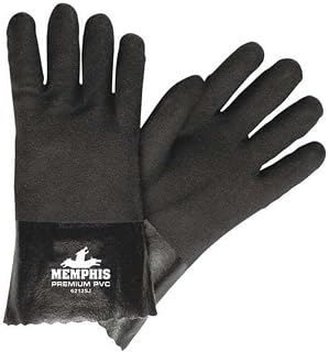 MCR Safety 6212SJ Double Dipped PVC Jersey Lined Sandpaper Finish Gloves