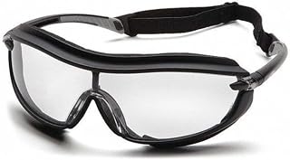Pyramex XS3 Plus Safety Eyewear, Clear Anti-Fog Lens With Black Frame And Cord