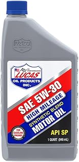 Lucas Oil Synthetic Blend High Mileage SAE 5w-30 Motor Oil_ API SP 1 Quart (Pack of 1)