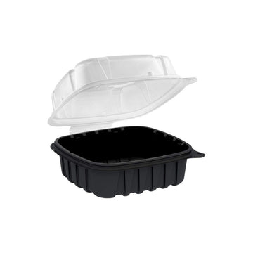 Black 6 In Square Hinged Container - 420 / CS by Anchor Packaging – 6 In, 18.0 ounces, Polypropylene, black, Model 4666611