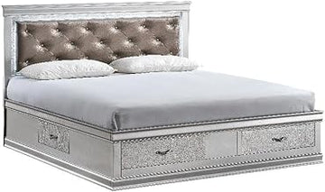 Glory Furniture Lorana G6500D-KSB2 King Bed in Silver Champagne