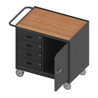 Mobile Bench Cabinet by Durham – Alloy Steel, Grey, Model 3121-TH-95