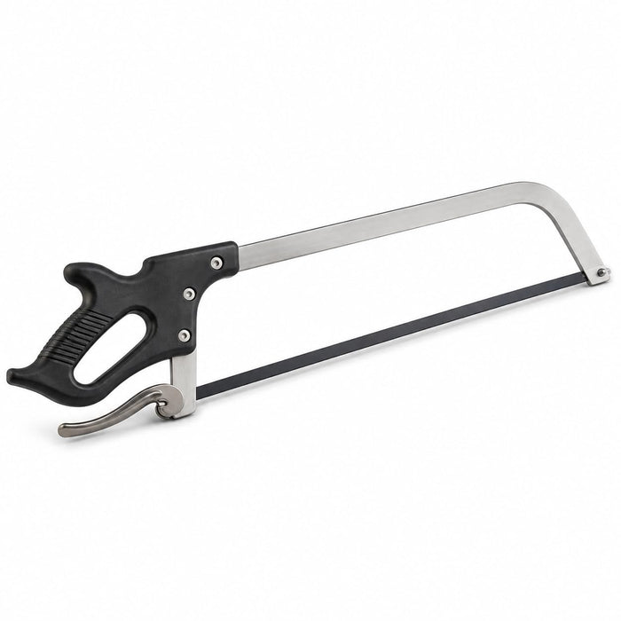 Glownary 22 Inch Stainless Steel Butcher Hand Saw – Manual Meat Bone Cutter with Ergonomic Grip, Camlocking Blade Tensioner