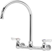 Krowne Silver Series 12-802L Wall Mounted Faucet, 8" Centers, 8-1/2" Gooseneck Spout, Ceramic Valve, Low Lead Compliant