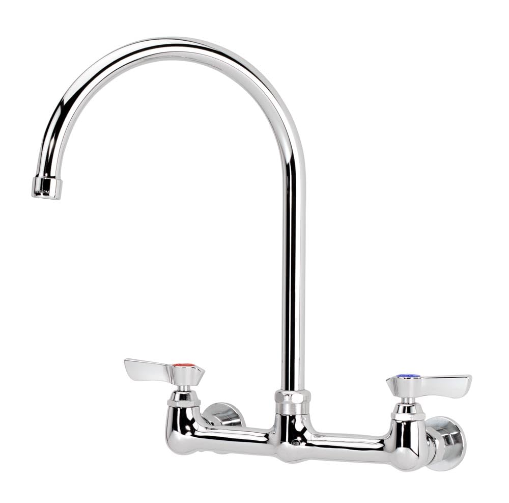 Silver Series Wall Mounted Faucet by Krowne – 18"L x 12"W x 2"H, Ceramic, Silver, Model 12-802L