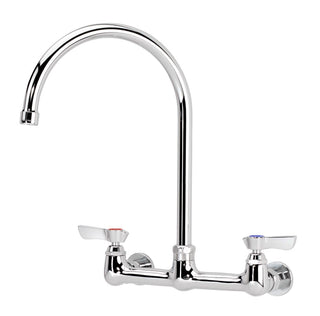 Silver Series Wall Mounted Faucet by Krowne – 18"L x 12"W x 2"H, Ceramic, Silver, Model 12-802L
