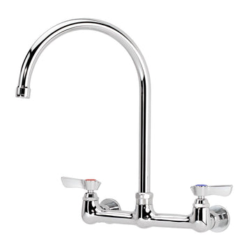 Silver Series Wall Mounted Faucet by Krowne – 18"L x 12"W x 2"H, Ceramic, Silver, Model 12-802L