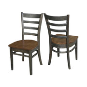 Solid Hardwood Side Chairs Set of by Furnifact – Wood, Hickory and Washed Coal, Pack of 2