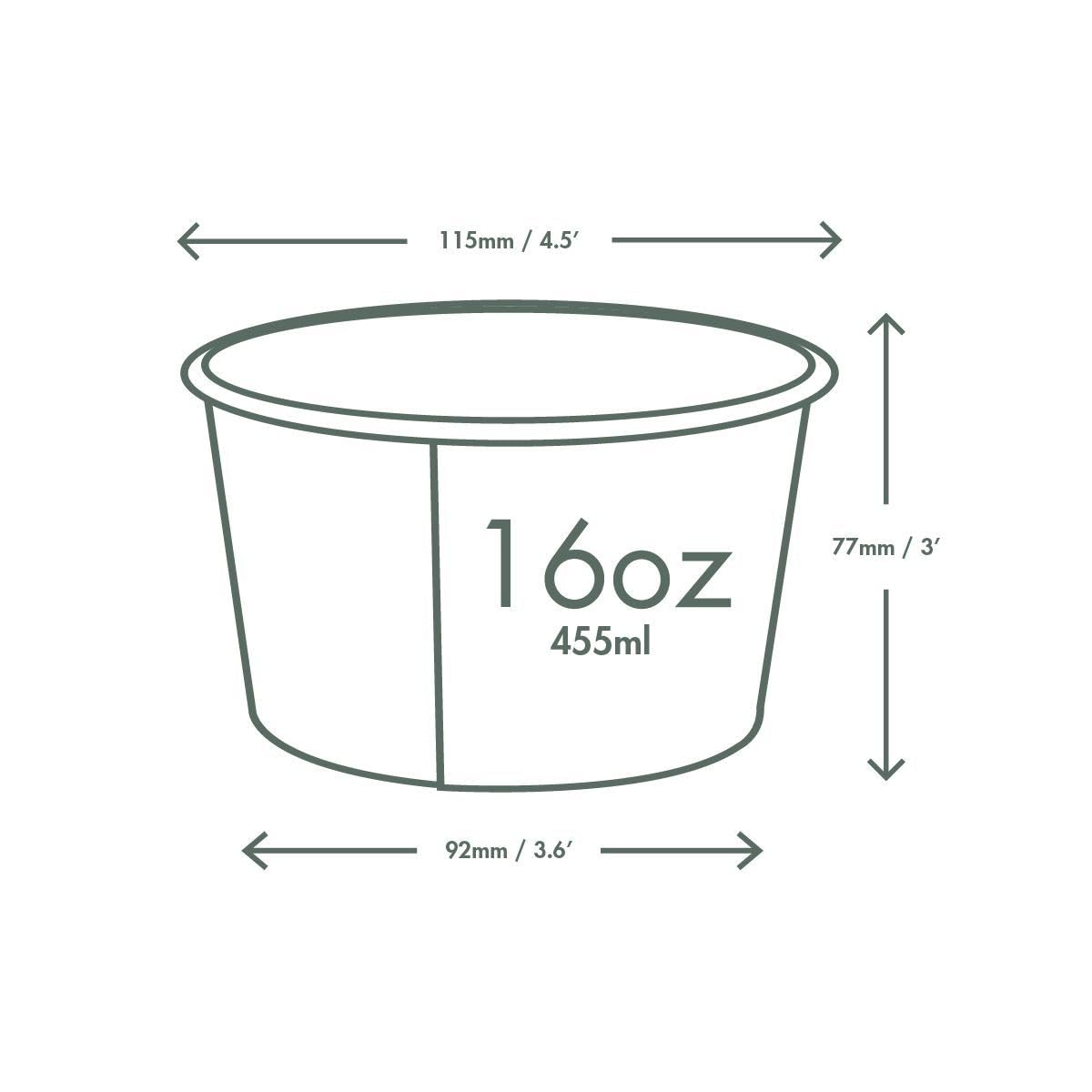Vegware 16oz / White / Container Food Storage Containers