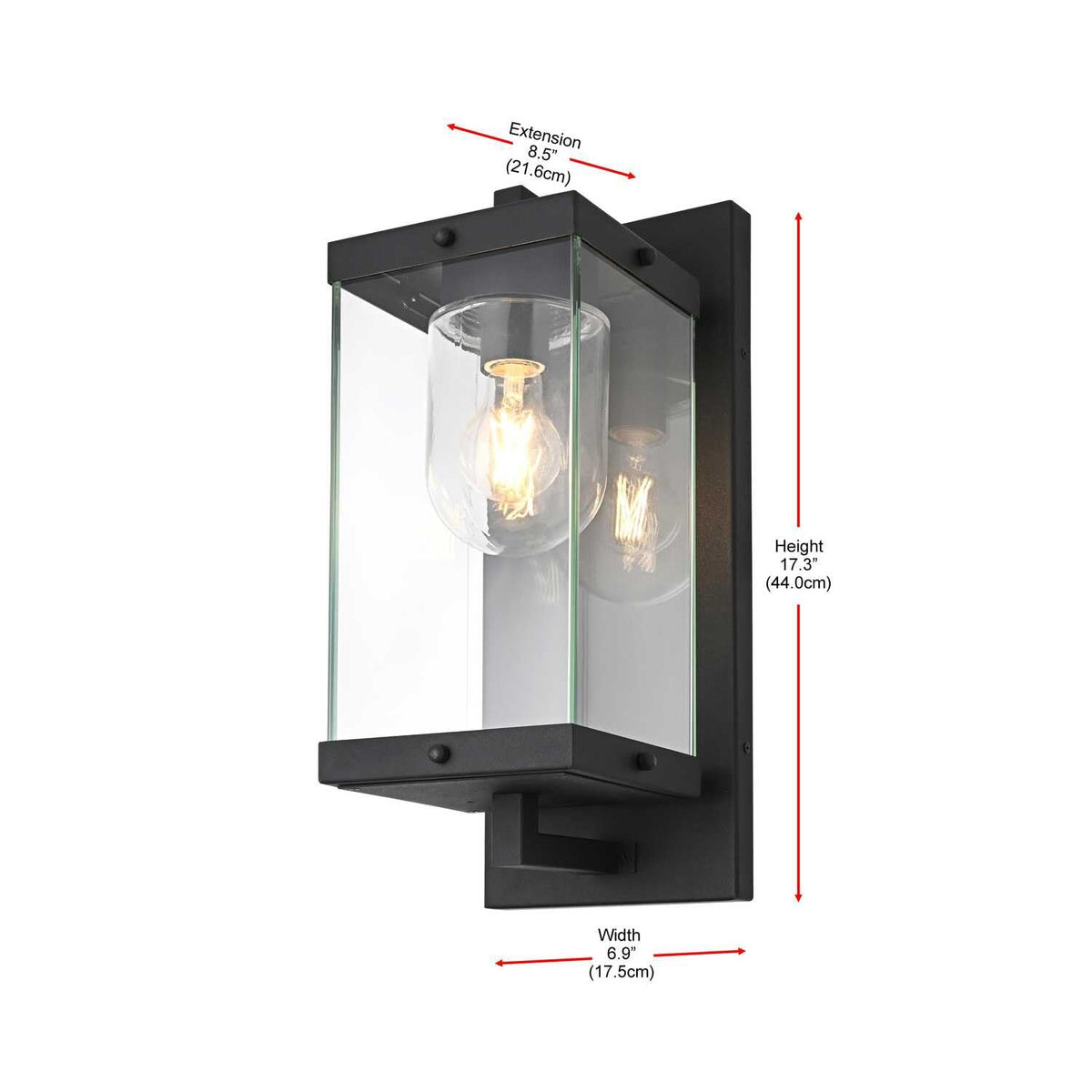 Keaton One Light Outdoor Wall Sconce Black by Lighting Design – Iron, Black, Model OD409W17BK