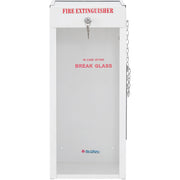 Lockable Steel Fire Extinguisher Cabinet with Breakable by Global Industrial – Steel, White, Model 670600