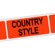 Specialty Printing Country Style Grabber Label Dayglo Red with Black Print by Phipps Label – Dayglo Red With Black Print, Pack of 1000, Model 80198