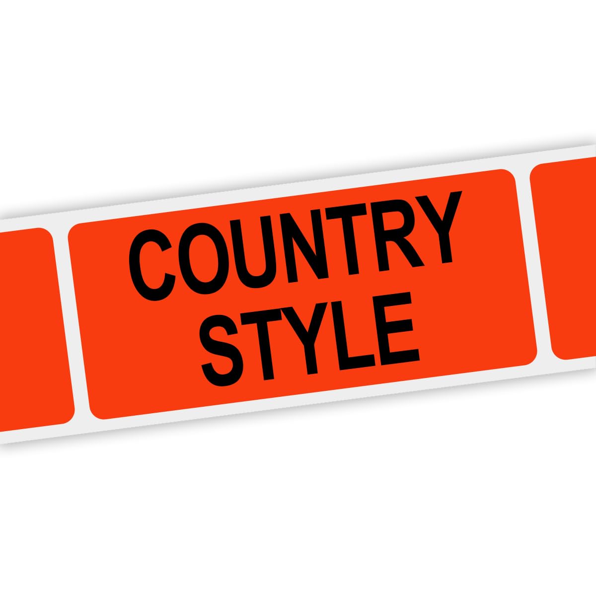 Specialty Printing Country Style Grabber Label Dayglo Red with Black Print by Phipps Label – Dayglo Red With Black Print, Pack of 1000, Model 80198