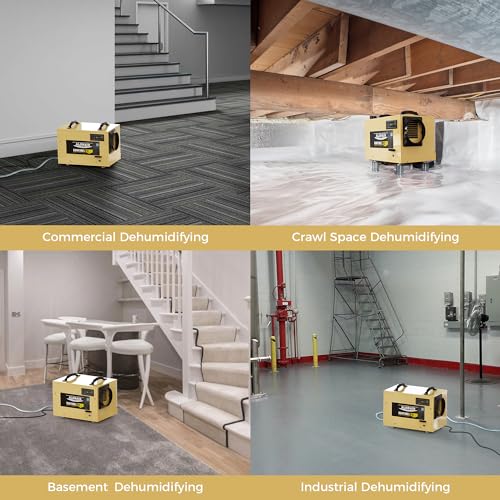 Crawl Space Dehumidifiers Bundle - 120 PPD Commercial Dehumidifier + Accessories Package by ALORAIR – Gold, Model HD55S