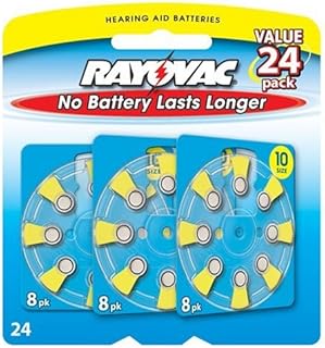 Rayovac Hearing Aid Battery, Size 10, 24 Batteries