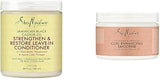Shea Moisture SheaMoisture Leave In Conditioner Conditioner For Hair Jamaican Black Castor Oil To Soften and Detangle Hair 20 oz & Smoothie Curl Enhancing Cream for Thick, Curly Hair Coconut