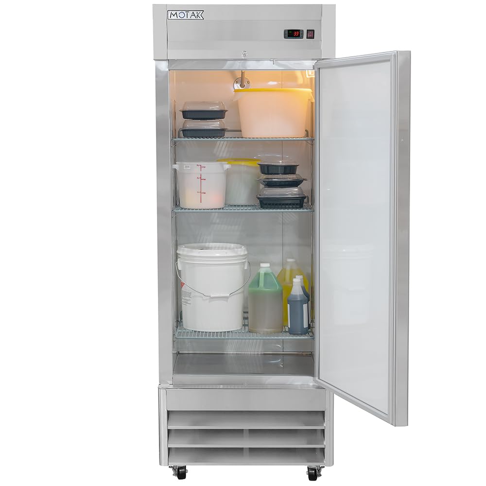 29" One Section Reach In Refrigerator - (1) Right Hinge Solid Door by MOTAK – 30.31x27.17x83.27, In Description, Check Images, Model MSD-1DR-BAL-19-X