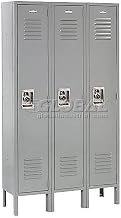 Global Industrial Single Tier Locker, 12x12x72, 3 Door Unassembled, Gray