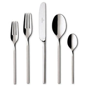 Villeroy and Boch New Wave 64-piece Flatware and Hostess Set by Villeroy & Boch – Stainless Steel, Silver, Model EQ-Stock-15472799