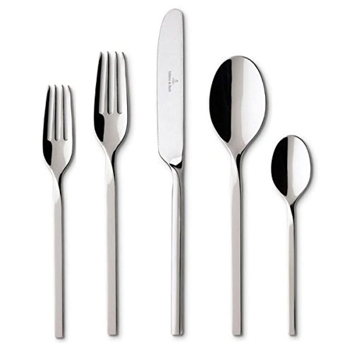 Villeroy and Boch New Wave 64-piece Flatware and Hostess Set by Villeroy & Boch – Stainless Steel, Silver, Model EQ-Stock-15472799
