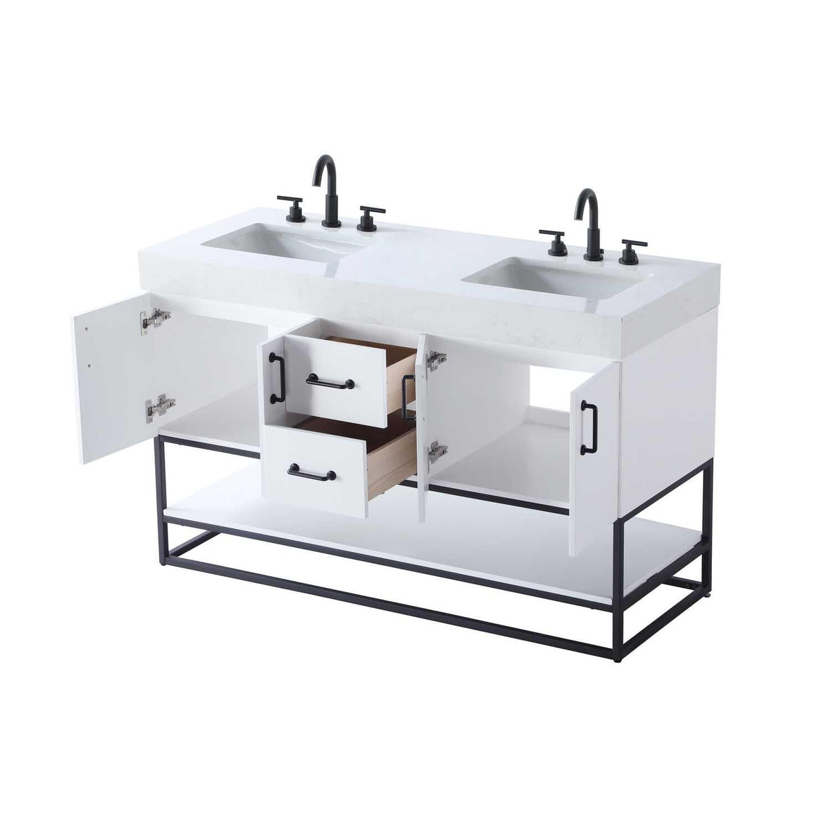 Caroline Bathroom Vanity White by Lighting Design – Wood, White, Model VF29254DWH