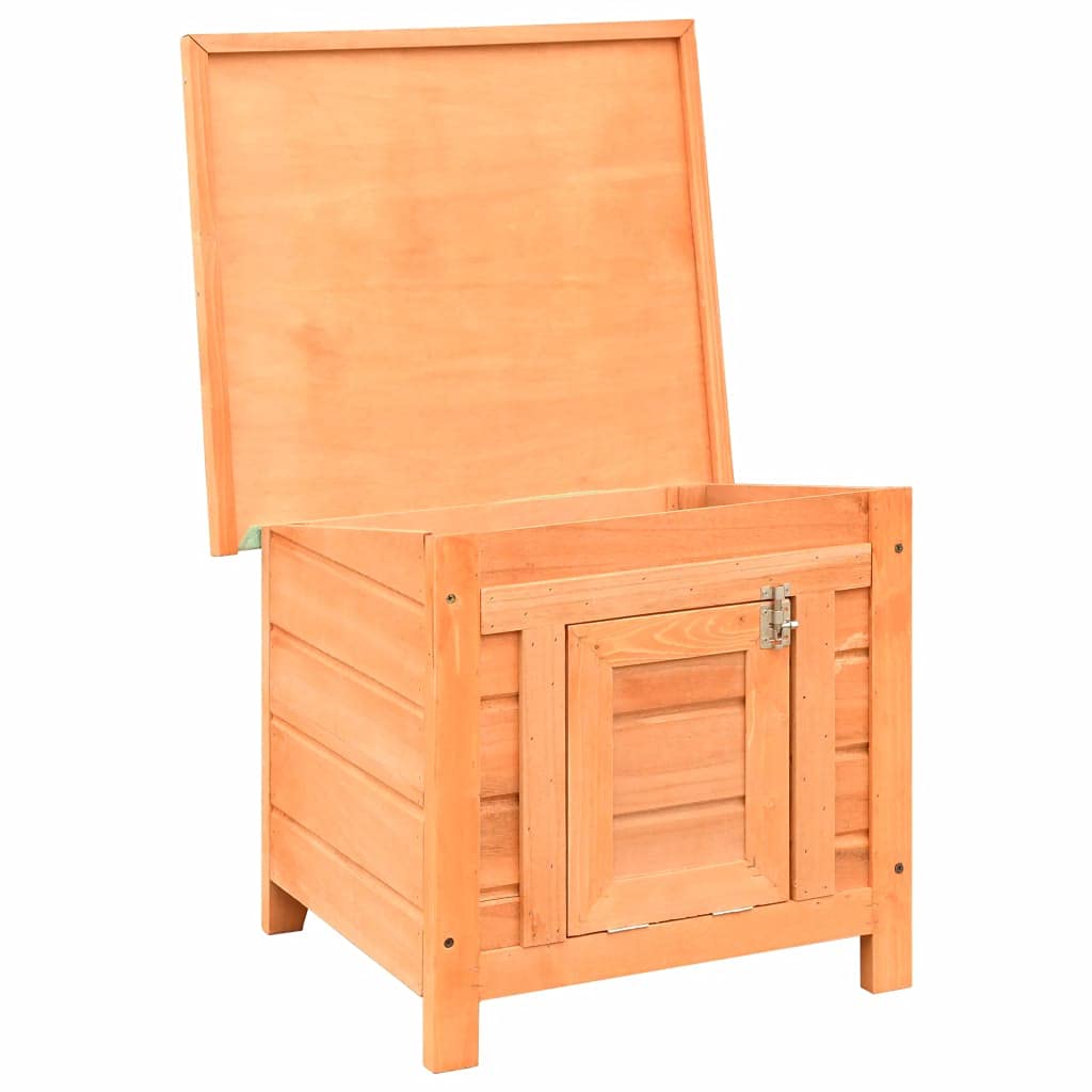 Cat House Solid Pine & Fir Wood 19.7"x18.1"x17. by vidaXL – Medium, Fir Wood, Brown, Model 170640