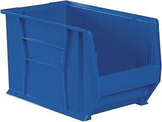 Akro-Mils 30282 Super-Size AkroBins Plastic Storage Bins, Space-Saving Stackable Bins for Garage, Classroom, Warehouse Organization, 20" L x 12" W x 12" H, Blue, 2-Pack