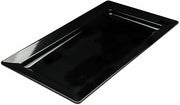 HUBERT Platter Black Plastic Rectangular China Look Melamine - 22" L x 12 3/4 W x 2 1/8 H