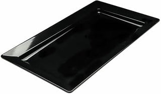 HUBERT Platter Black Plastic Rectangular China Look Melamine - 22" L x 12 3/4 W x 2 1/8 H