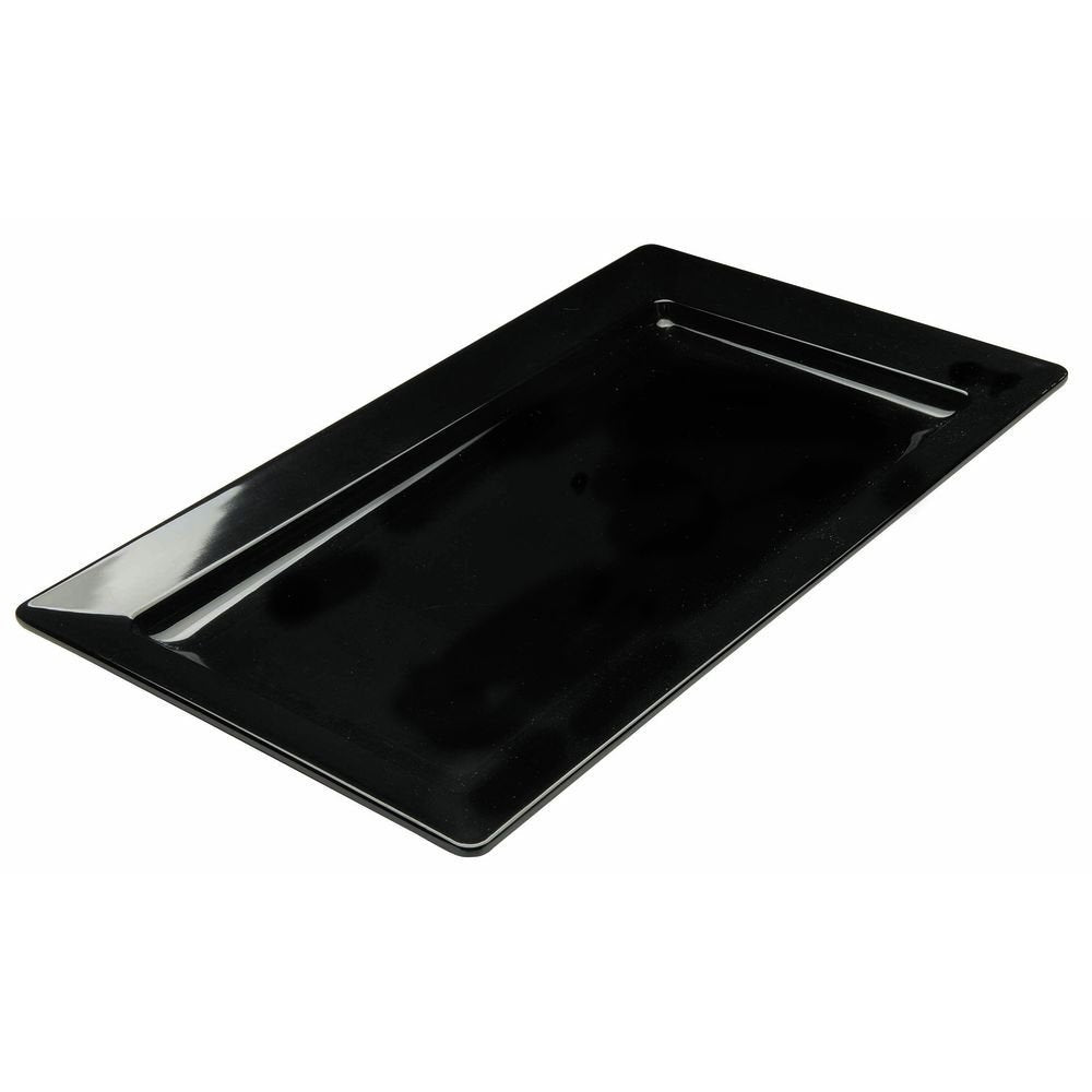 Platter Black Plastic Rectangular China Look Melamine - 22" L x 12 3/4 W x 2 1/8 H by HUBERT – Large, Melamine, Black, Model H0017-BLACK